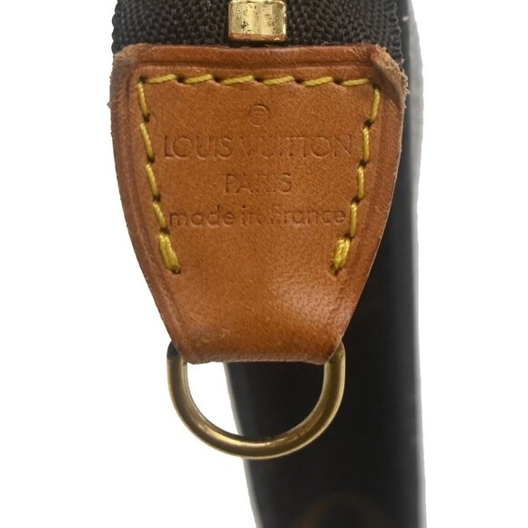 LOUIS VUITTON LV Logo Bucket GM Pouch Bag Monogram Leather Brown Gold 05EE980 - Picture 8 of 14